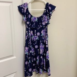 Justice floral flounce A line dress size 12 worn once